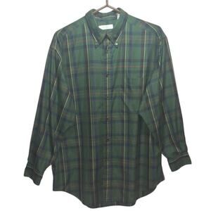 Turnbury Men's Large Shirt Green Plaid Button Down Long Sleeve Casual Cotton L/S